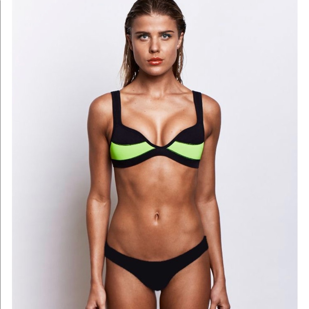 N.L.P. Neoprene Lime Double Strap Bikini XS M